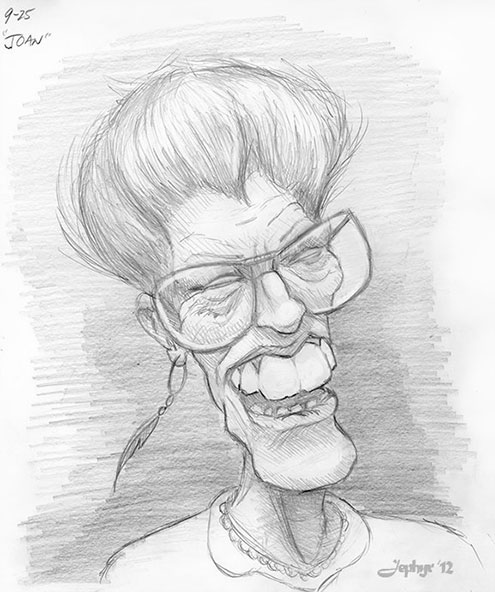 "Joan" - Pencil Sketch- Copyright 2012, Jephyr (Jeff Curtis), All Rights Reserved